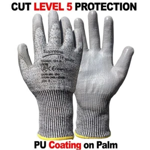 CUT RESISTANT LEVEL 5 WORK GLOVES THORN PROOF GRIP PROTECTION BUILDERS GARDENING - Picture 1 of 3