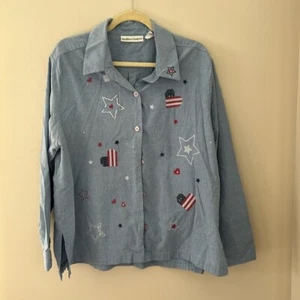 Top patriótico vintage bordado y embellecido - Imagen 1 de 5