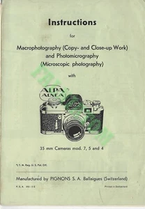 Vintage Pignons Alpa Alnea Macrophotography Photomicrography - Picture 1 of 1