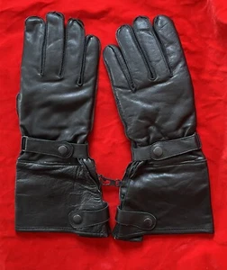 Black leather long motorcycle gloves Men’s size L Large biker - Picture 1 of 4