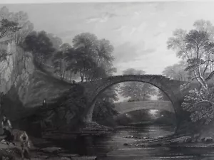 El puente romano sobre el alce, cerca de Lanark. Escocia. Impresión de 1838. T. Allom. - Imagen 1 de 3