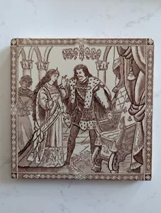 Set of Five Antique Victorian Tiles from the Story of Cinderella - Picture 1 of 6