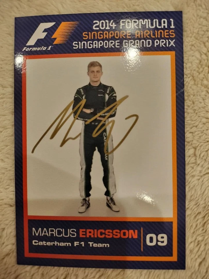 Scheda pilota Formula 1 autografata GP Singapore Marcus Ericsson 2014 - Immagine 1 di 1