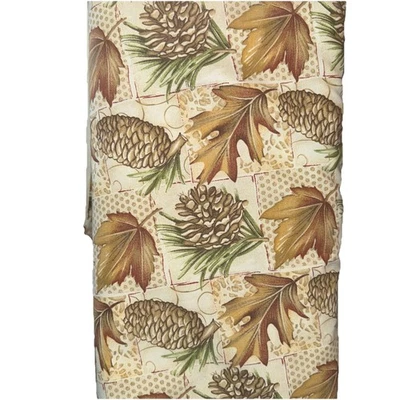 10 Yard Fabric Lot Of Cotton Pine Cones and Leaves Signature Classics - Image 1 of 3