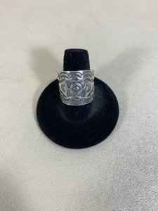 Carolyn Pollack Engraved Etched Concho Cigar Band Sterling Silver Ring ~ 7 3/4 - Picture 1 of 7