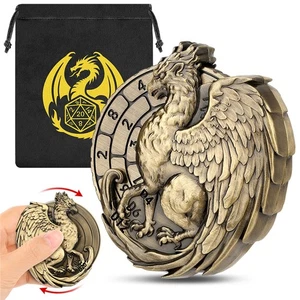 7 in 1 Metal Griffin DND Roulette Dice Spinner Dungeons and Dragons Games TTRGB - Picture 1 of 19