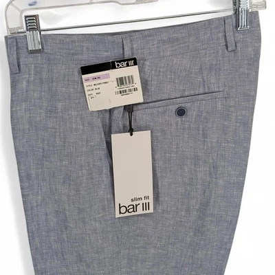 Traje de vestir Bar III para hombre ajustado 100 % lino azul claro 32 x 34 Foto 1 de 4