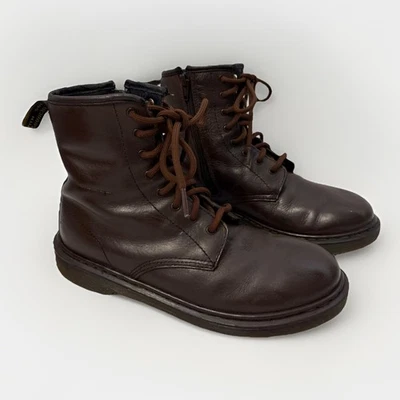 Dr. Martens Womens Brown Leather Combat Boots Zip/Lace Up Size 7 - Image 1 of 4