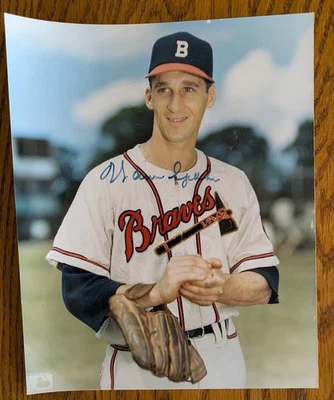 Warren Spahn Signed Autographed Photo Milwaukee Braves HOF 8x10" color photo - Image 1 of 2