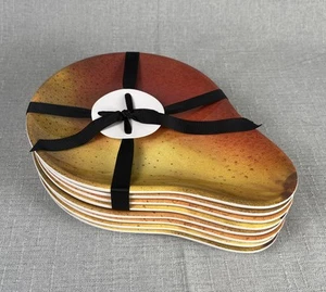 Eight (2 x 4 Packs) JOHN DERIAN Melamine PEAR Shaped Dessert Snack Plates Party - Picture 1 of 6