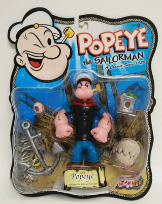 Figura de acción clásica Popeye The Sailor Man 2001 MEZCO Toys nueva en caja ancla de espinacas Foto 1 de 4