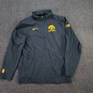 Iowa Hawkeyes Pullover Erwachsene M schwarz Nike Trainer Jacke Softball Kapuze 1/4 Zip - Bild 1 von 11