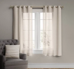 54"x84" Lichtfilter Strukturgewebe Fenstervorhang Panel Cremeweiß T82 - Bild 1 von 2