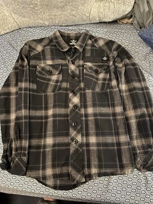 Vintage DC Shoes Flannel Shirt Men's  mediumY2K Plaid black light grey  - Image 1 of 4