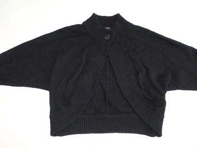 Suéter feminino Banana Republic Batwing pequeno preto 100% lã merino capa P - Imagem 1 de 4