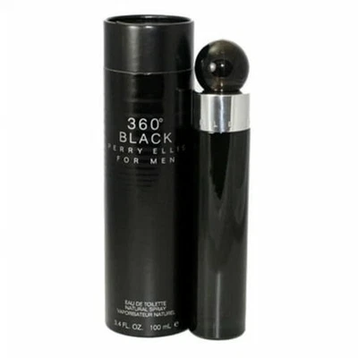 Perry Ellis 360 Negro 3.4oz EDT Spray para Hombres Auténtico Aroma Fresco Foto 1 de 4