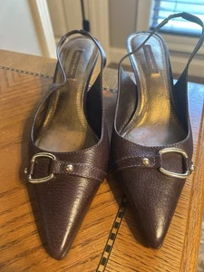 Antonio Melani Brown Sling backs, Sz 8.5 - Picture 1 of 4