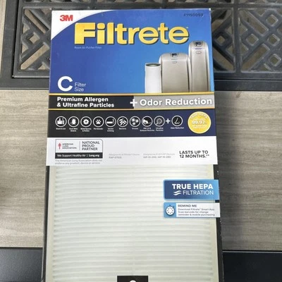 3M Filtrete Size C Filter True HEPA Filtration #1150098 1 Unit - Image 1 of 2