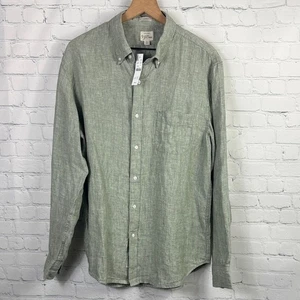 J. CREW Men Classic Irish Linen Button Down Herren Langarm Hemd Größe Large - Bild 1 von 6