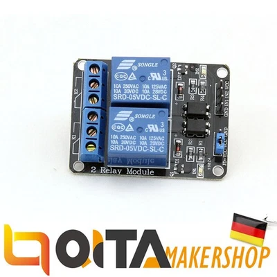 HIMALAYA 5V/220V 2 Channel Optocouplers Relay Shield für Arduino Relais Modul - Bild 1 von 3