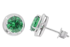 ACALEE Schmuck Damen-Ohrringe 925 Silber Zirkonia-Ohrstecker Smaragdgrün AC8795- - Picture 1 of 6