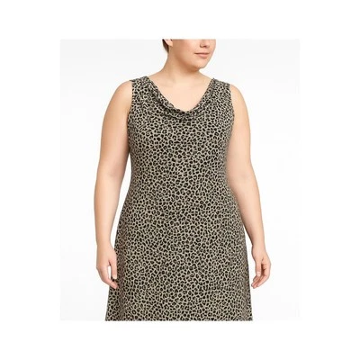 Charter Club Dress Womens 16 Silk Animal Print Cowl Neck Sleeveless Whimsical - Image 1 of 4