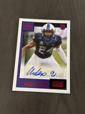 2021 Panini Chronicles Draft Picks Score Red Foil Auto AR’DARIUS WASHINGTON RC - Image 1 of 2