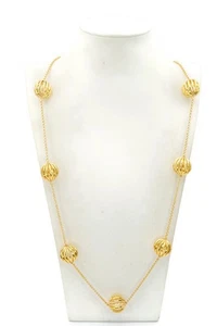 Trina Turk Halskette goldfarbene Perlen 36 Zoll - Bild 1 von 8