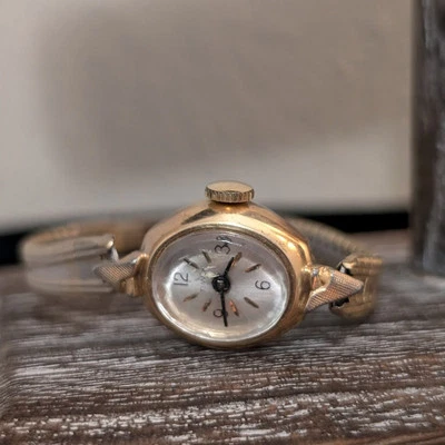 Reloj de Colección Años 50 Timex Oro 10K Relleno Acero Inoxidable Trasero MiraFlex Banda Damas Foto 1 de 4