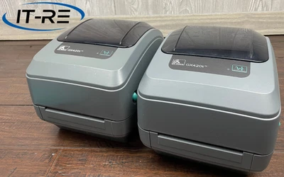 Lot of 2 Zebra GX420T Direct Thermal Label Printer GX42-100410-100 - Image 1 of 4