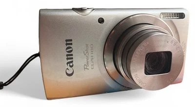 Canon PowerShot ELPH 180 20MP CCD Sensor 8x Optical Zoom - Sliver - Image 1 of 4