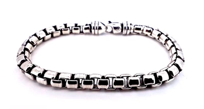PULSERA CADENA CAJA 7MM DAVID YURMAN PLATA ESTERLINA HOMBRE Foto 1 de 3