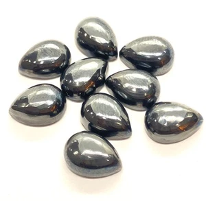 Cabujón trasero plano pera hematita AAA piedras preciosas sueltas naturales para hacer todas las joyas - Imagen 1 de 18
