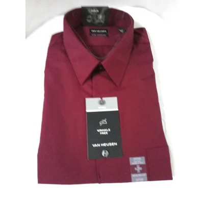 Van Heusen NWT Men's Magenta 17-34/35 Long-Sleeved Button Down Shirt - Image 1 of 2