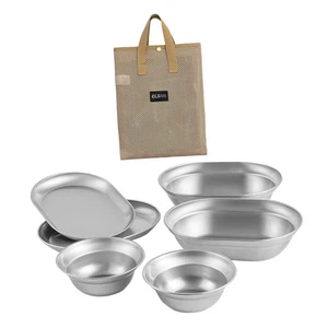 Stainless Steel Plates and Bowls Small Bowl Plate Durable Camping Utensils for - Picture 1 of 7