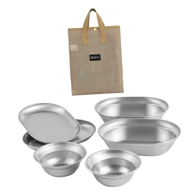 Stainless Steel Plates and Bowls Small Bowl Plate Durable Camping Utensils for - Image 1 of 4