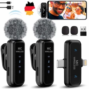 Mini kabelloses Lavalier Mikrofon Handy Smartphone USB-C Mikro für iOS Android - Bild 1 von 22