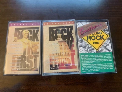 Rock Cassette Lot of 3 Tapes (Rock the First Volume #1 and #4, Southern Rock) Foto 1 de 4