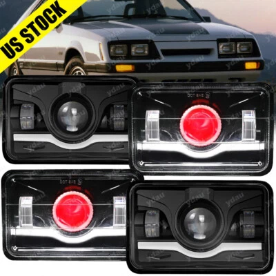 4 PIEZAS 4X6" LED Faros Lámpara de haz alto+bajo para Ford Mustang 1979-1986 Probe LTD Foto 1 de 4
