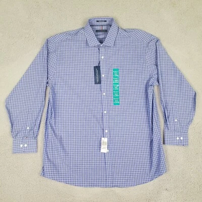 Camisa Tommy Hilfiger Para Hombre 17-17.5 34/35 Azul Calce Regular Botones Elastizada Foto 1 de 4