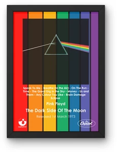 Pink Floyd Dark Side of the Moon Poster A1-A5 Framed/Unframed Waters Gilmour Roc - Imagen 1 de 3