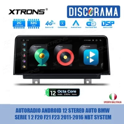 AUTORADIO ANDROID 12 STEREO AUTO BMW SERIE 1 2 F20 F21 F23 2011-2016 NBT SYSTEM - Immagine 1 di 4