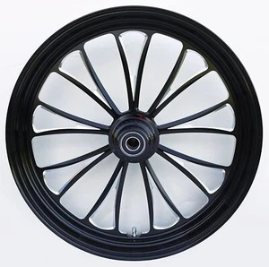 Manhattan Front Mag Wheel 21x 3.5 Dual Disc Black 2000^ Harley Touring Softail C - Picture 1 of 1