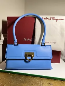 Salvatore Ferragamo Top Handle Leather Trifolio Swing Bag - Picture 1 of 11
