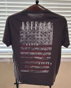 Camiseta Para Hombre Med Buffalo David Bitton Bandera Americana Gris Manga Corta - Imagen 1 de 6