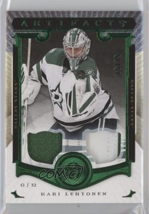 2015-16 Upper Deck Artifacts Emerald Jersey/Patch /75 Kari Lehtonen #17 Patch