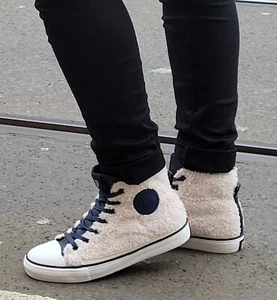 Zapatillas de mujer Gap Houston Mid estilo Converse beige azul blanco - Imagen 1 de 11