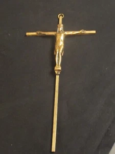 Vintage 10" Messing Kruzifix Kreuz Jesus Christus INRI - Bild 1 von 4