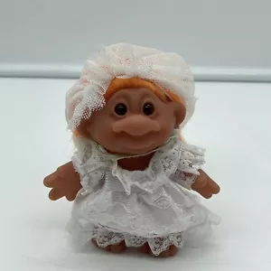 Troll DAM vintage 1986 tema matrimonio pizzo capelli arancioni - Foto 1 di 8