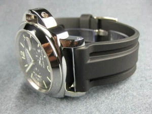 Nueva correa de goma PU negra 26 mm banda de buceo 24 mm hebilla de lengua PANERAI 26 mm - Imagen 1 de 7